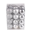 thumbnail image 1 of 24 Christmas Tree Decoration Balls in 30mm Shatterproof Silver Square Box (2Pcs), 1 of 3