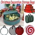 thumbnail image 1 of 24" Christmas Wreath Storage Bag and Storage Box with Carry Handle, Durable Polyester Style Fabric Wreath Organizer with Protective Material and Zipper Closure, HAODEJW, A, 1 of 7