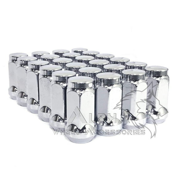 24 Chrome 14X2.0 Bulge Acorn Lug Nuts 1.75" For 04-14 Ford F-150 Expedition 14X2