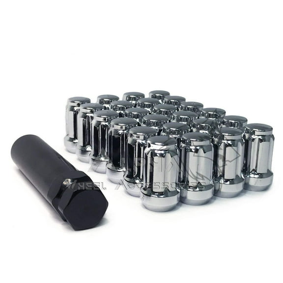 24 Chrome 6 Spline Lug Nuts m12x1.5 Fits 2004-2014 Chevy Colorado + Security Key
