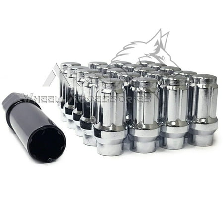 24 Chrome ET Spline Lug Nuts 12x1.5 Fits 2004-2014 Chevy Colorado + Security Key