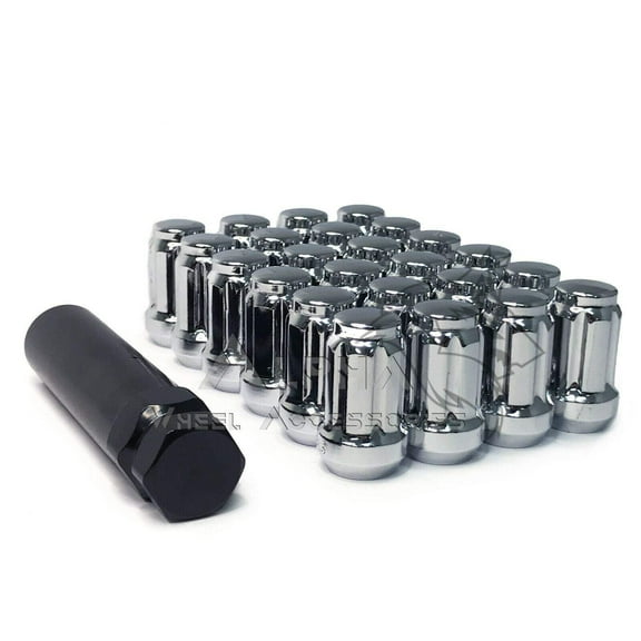 24 Chrome Spline Lug Nuts 1/2"-20 Fits Dodge Dakota Durango Viper + Security Key