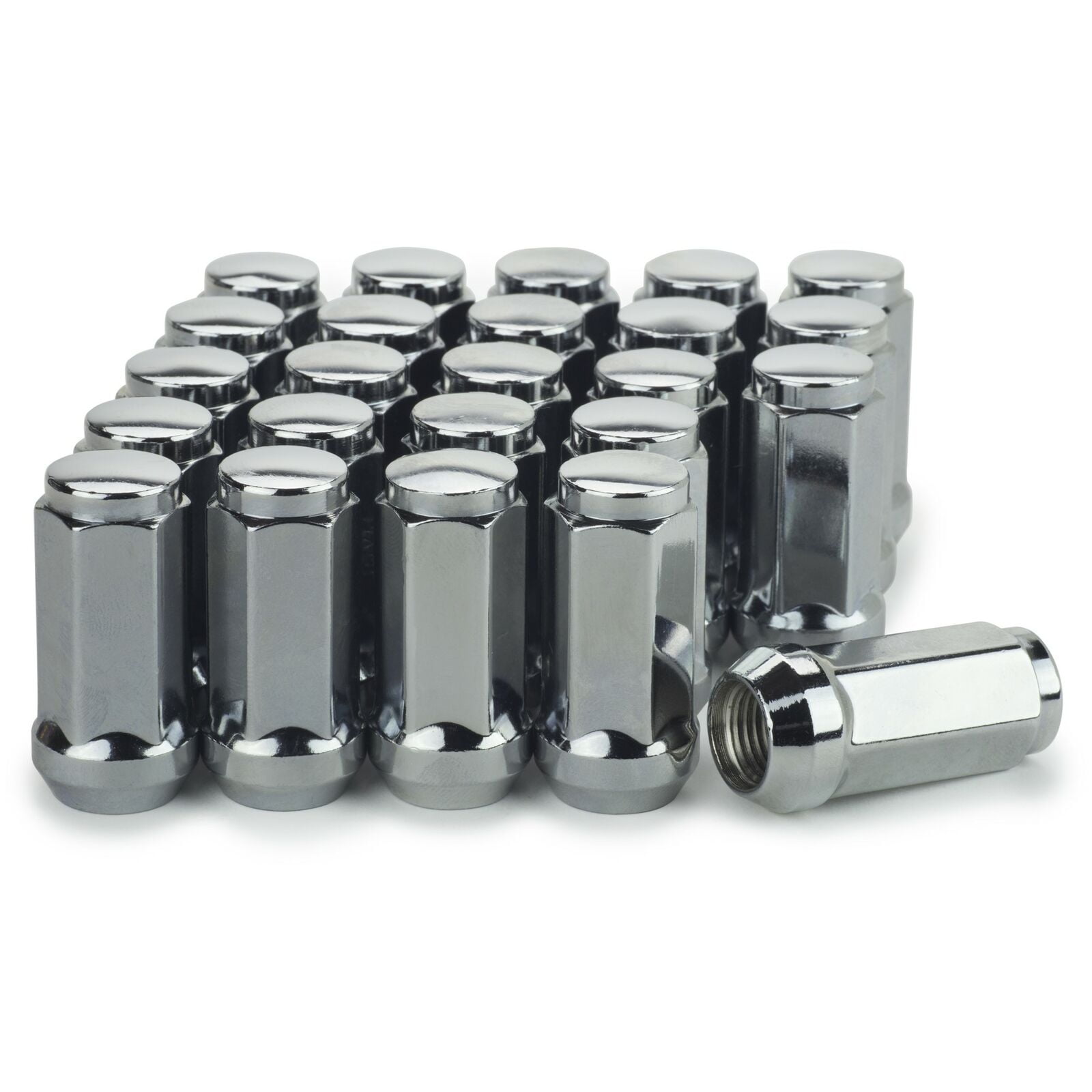 Lug Nuts M14x1 5 Set Of 24 Chrome Bulge Acorn Lug Nuts - 14x1.5 Thread, 1.9" Tall For Chevy/GMC Trucks (Aftermarket Wheels) Spike Lug Nuts Chevy Silverado 6 Lug - Foto 4