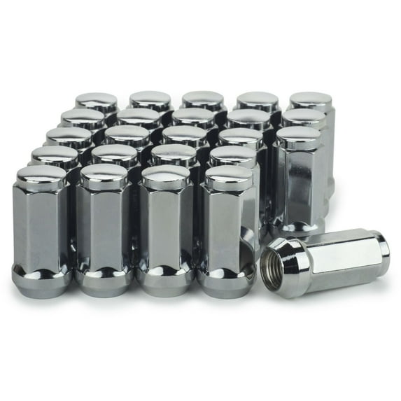 24 Chrome Truck Lug Nuts 14x1.5 GMC Silverado Sierra 1.9" Tall