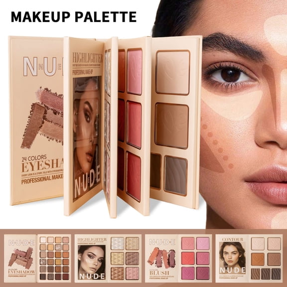 24-Color Eyeshadow 5-Layer Book-Style Makeup With 67 Pro Shades All One Eyeshadow Blush HighlighterMulti-functional Beauty Beauty Makeup Book
