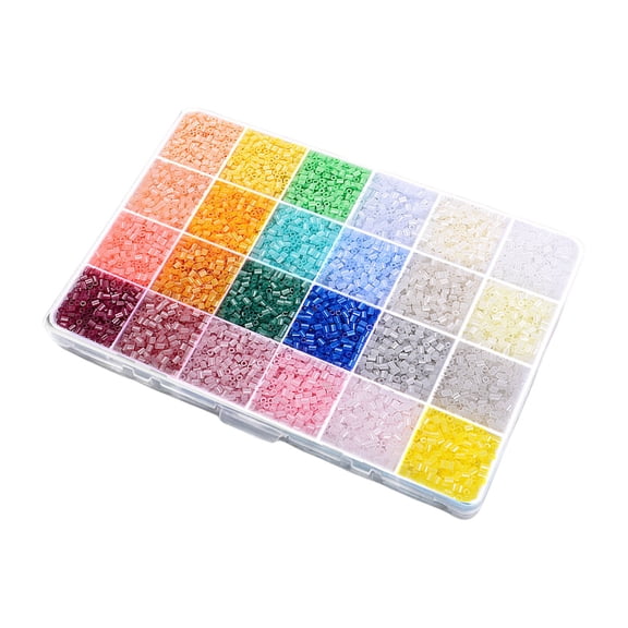 24 Color Mini Fuse Beads Refill Kit, Small Beads DIY Crafts, Sparkling Arts & Craft Supplies for Creative Projects, Portable Storage Box Included