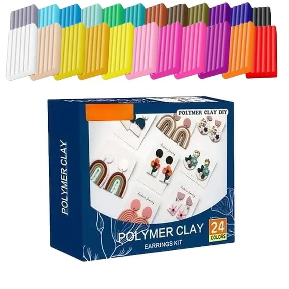 24-Color Polymer Clay Craft Set, Air Dry Clay with Jewelry Gift Box, Modeling Clay for Beginners & Craft Enthusiasts, Ideal Creative Gift for  Special Occasions