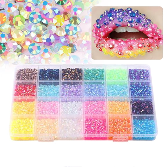 24-Color Resin Gemstone Craft Kit with 4mm & 5mm Flatbacks, Organized Storage Case for DIY Decor Clothing Apparel Jewelry Making Supplies, by Preplabs