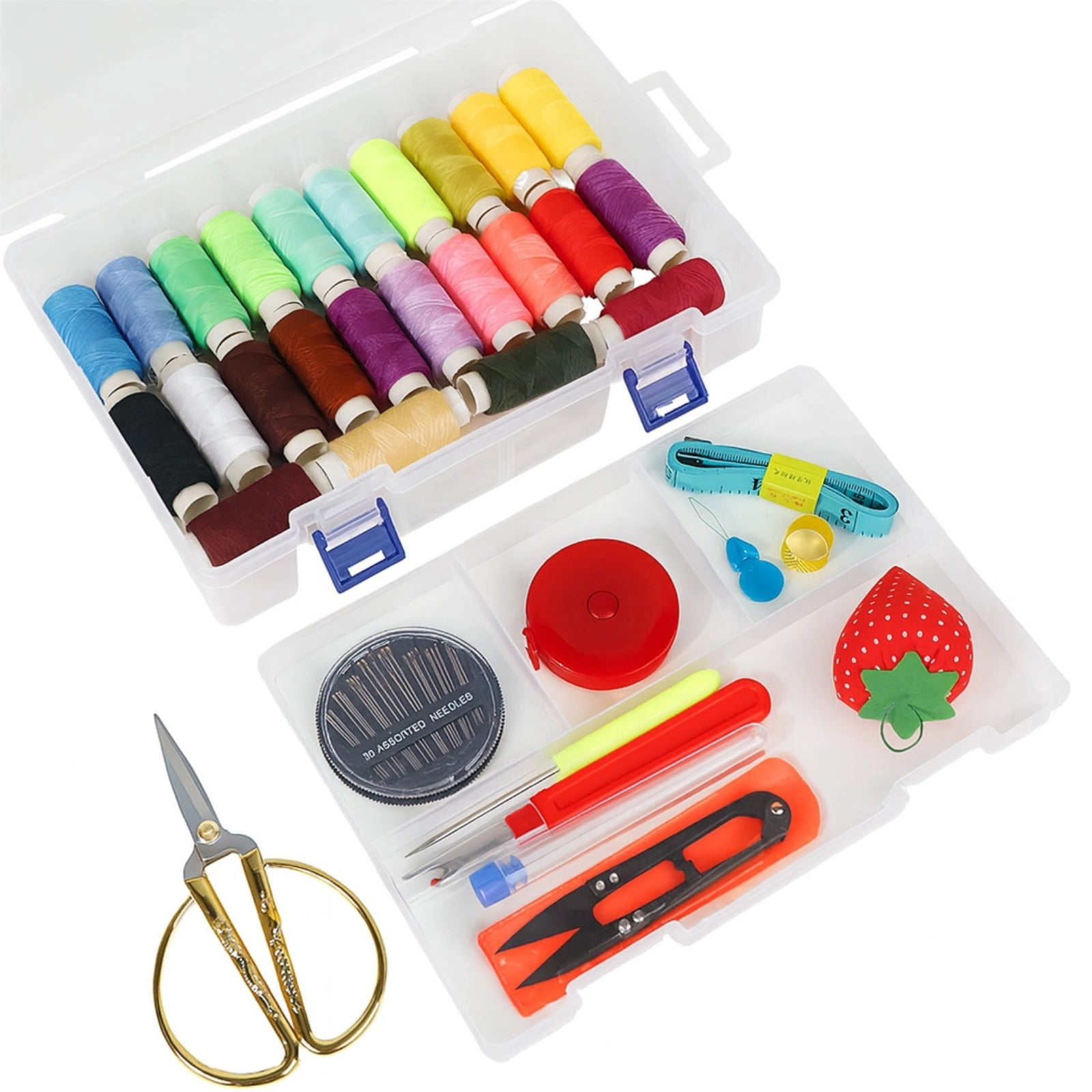 24-Color Sewing Kit, Needle And Thread Kit with Double-Layer Storage ...