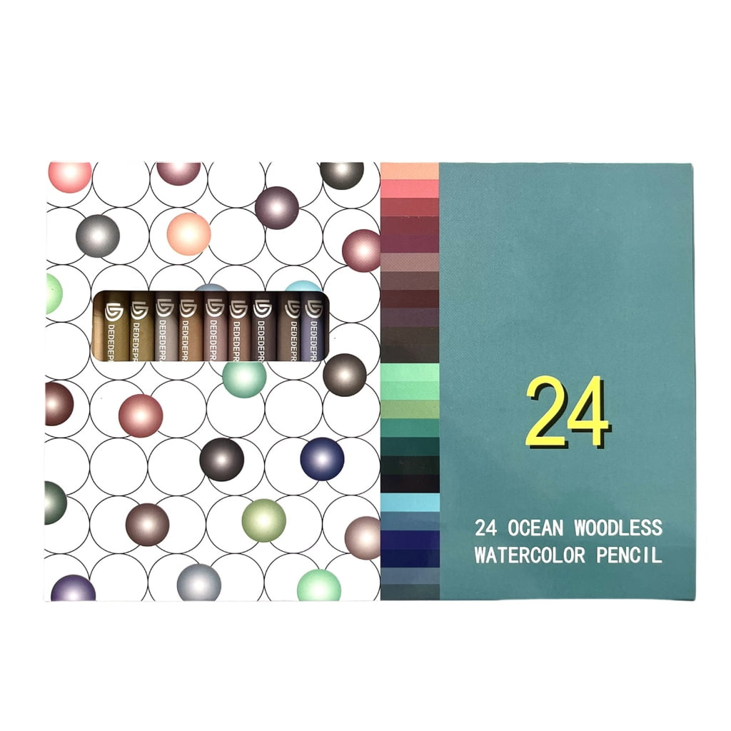 24 Color Watercolor Pencil Woodless Colored Pencils for Artist Child Painting