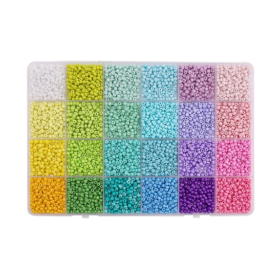 24 Colors 3mm Seed Beads, 5200pcs Glass Seed Beads Kit for Jewelry Making, Craft and Bracelet Making