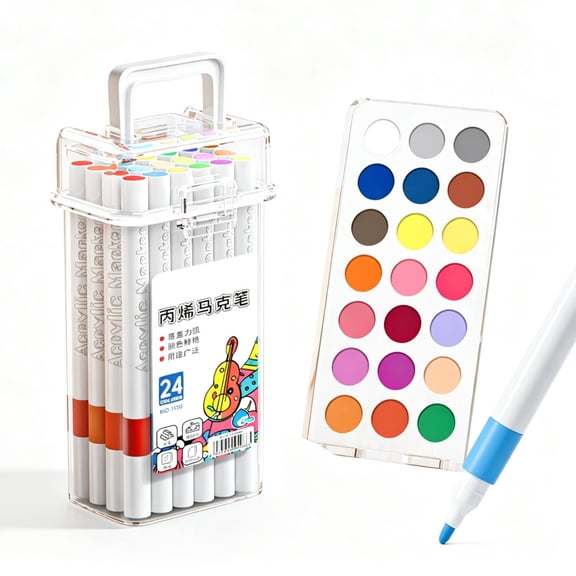 24 Colors Acrylic Paint Pens Markers Blanket Stuffers, Paint Pens for Art & Craft Supplies, Eggs, Rock, Fabric, Wood, Coloring Books - for Blanket Stuffers, Artist Gifts