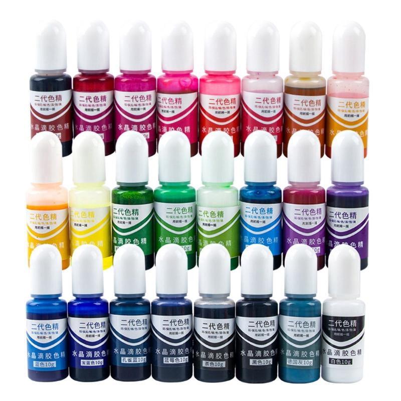 24 Colors Art Ink Alcohol Resin Pigment Kit for UV Resin Coloring Liquid Resin Concentrated Colorant Dye Ink Diffusion