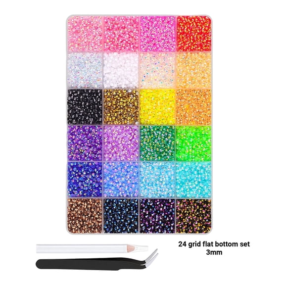 24 Colors Bedazzler Kit With Rhinestones Hot Fix Applicator Tool Rhinestones, 3mm Multicolor Resin Flatback Gems Jelly Rhinestones For Bedazzling Perfect For Crafting Book Shoes Nail Art