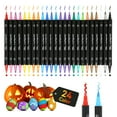 thumbnail image 1 of 24 Colors Dual Tip Acrylic Paint Markers, Brush Tip and Fine Tip Acrylic Paint Pens for Rock Painting, Ceramic, Wood, Canvas, Plastic, Glass, Stone, Calligraphy, Card Making, DIY Crafts, 1 of 6