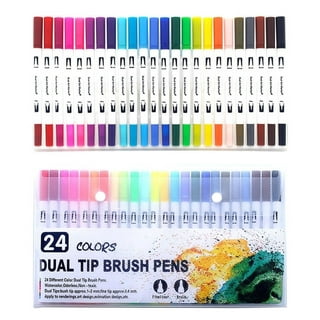 12 Colors Dual Brush Pens Art Markers Set Flexible Brush & 0.4mm Fineliner  Tips Watercolor Color Pens Perfect for Children Adults Artists Journaling