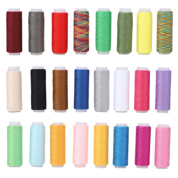24 Colors Flat Waxed Thread Cord Cloth String Spool for DIY Beading Jewelry Bracelet 8.27 inches 21 cm-