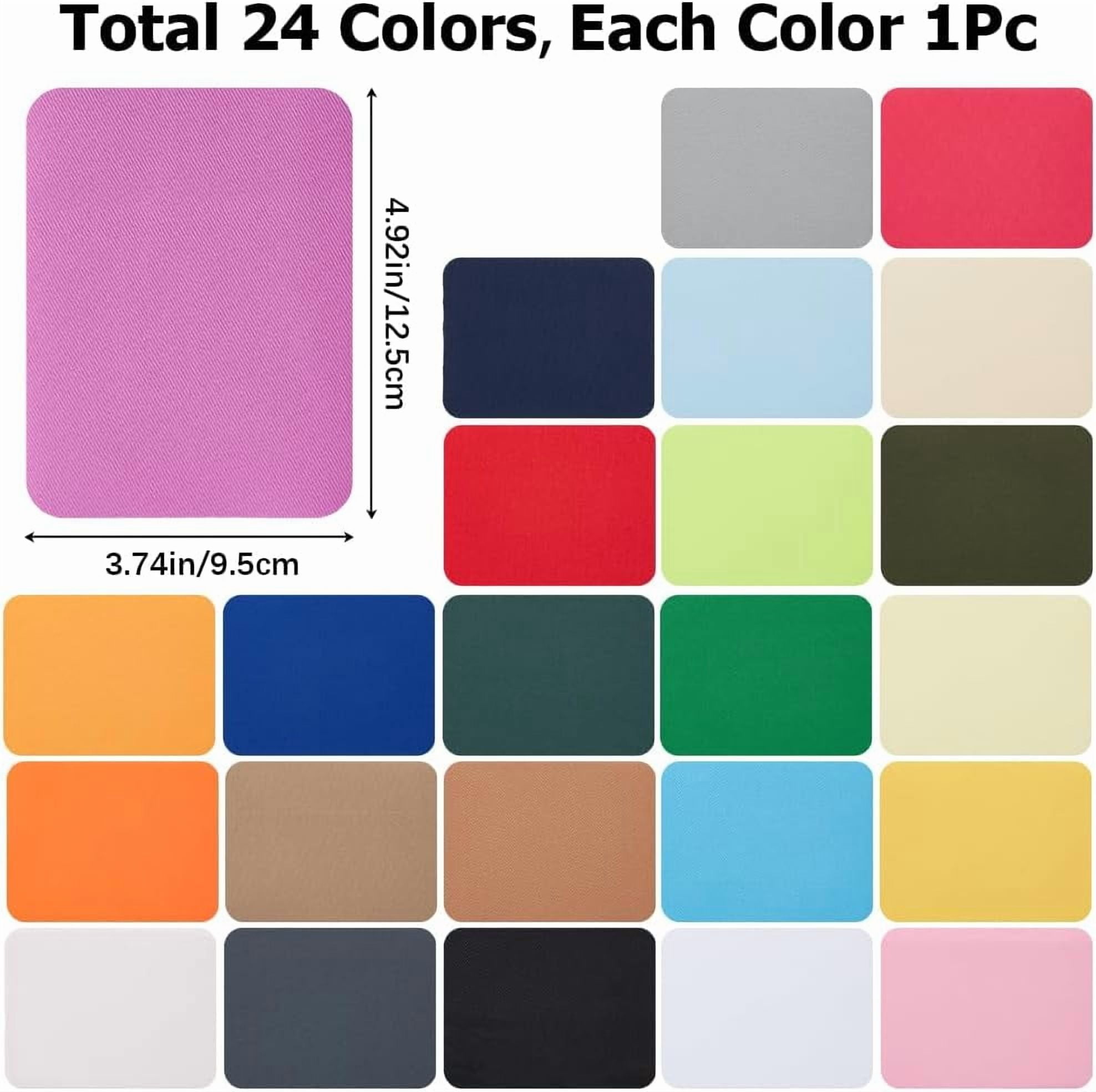 24 Colors Iron on Repair Patches Multi-Color Adhesive Fabric Knee Patch ...