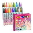 thumbnail image 1 of 24 Colors Nail Art Pens Set - Nail Art Markers, 3d Nail Polish Pens Graffiti Dotting Pen, Acrylic Paint Pens Point Liner Pen for Intricate Designs, 1 of 7