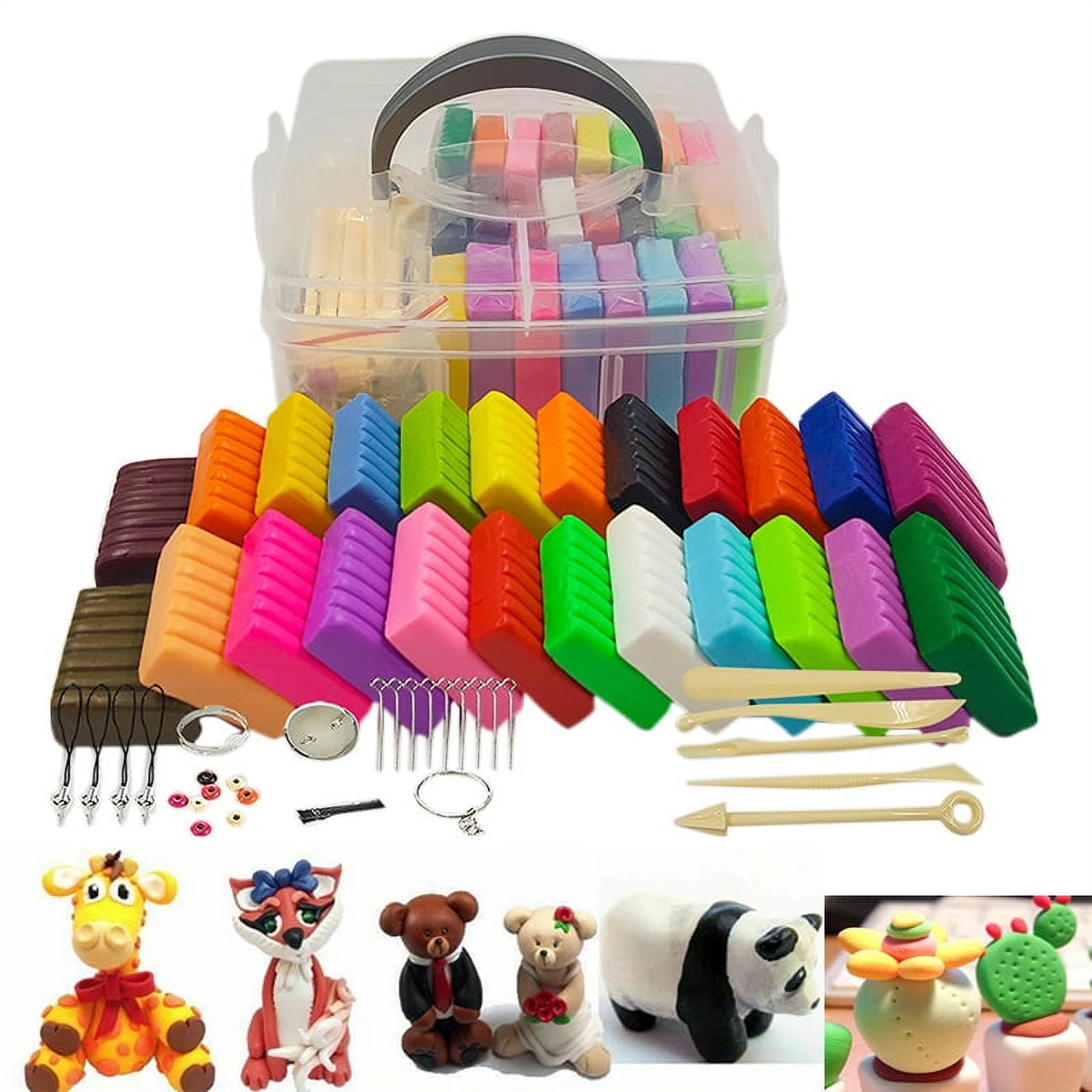 24 Colors Soft Polymer Clay Set Oven Bake DIY Air Dry Colored Clay  Plasticine with Modeling Making Tools Kids Educational Toy 