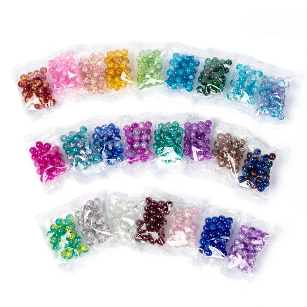 24 Colors Spray Painted Glass Beads Round Mixed Color 8mm Hole: 1.3~1.6mm about 25pcs/color 24 Colors 600pcs/set DIY