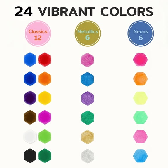24 Colors Tempera Paint Sticks, Crayon, Oil Pastels, Easy-Grip, No Mess, Quick-Drying & Non-Toxic Art Supplies,Professional Artistic Use