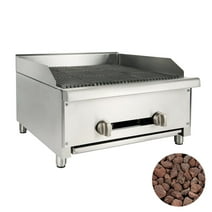 24" Commercial Natural Gas Lava Rock Charbroilers/Propane Gas Stainless Steel Radiant Broiler 2 Burners 56,000 BTU,Restaurant Equipment BBQ outdoor Countertop Grill