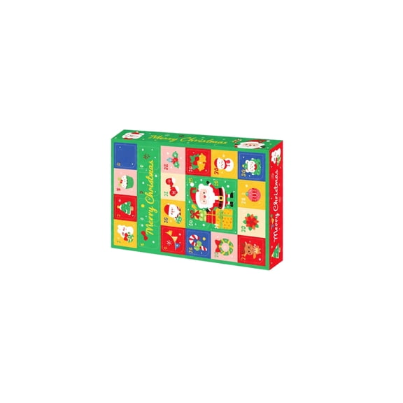 24 Compartment Christmas Advent Calendar Box, DIY Punch Hole Blind Box for Candy Chocolate Gifts, Interactive Countdown Decor for Kids Family, Paper