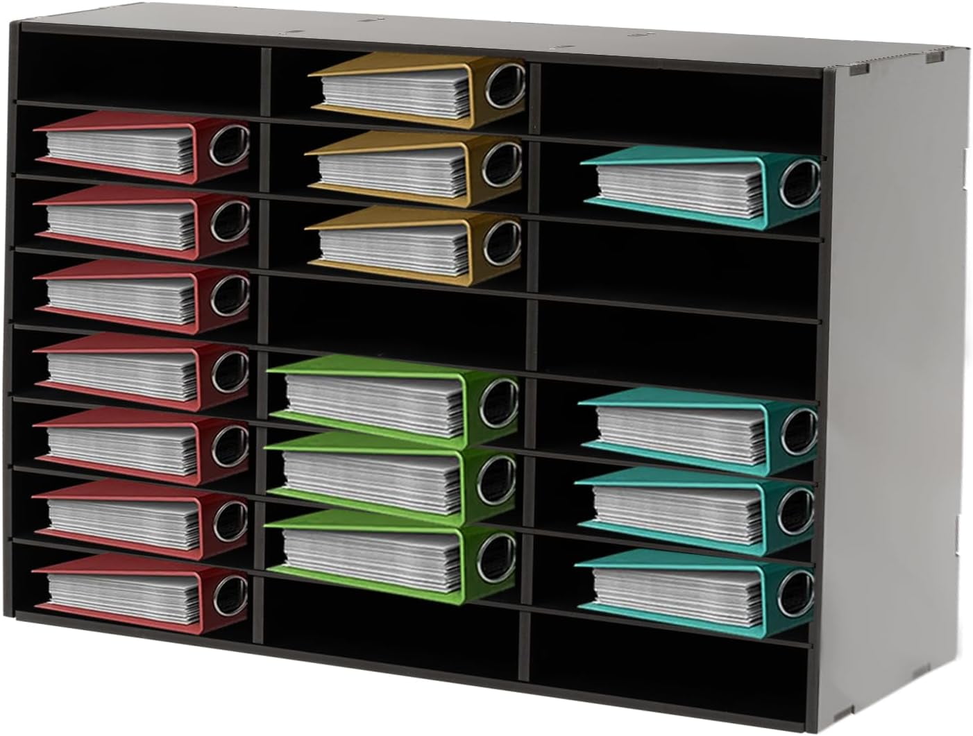 24 Compartments Literature Organizer with Adjustable Shelves Desktop ...