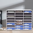 thumbnail image 1 of 24 Compartments White Desktop File Holder Stable Literature Organizer Office Mailbox for Books Magazines Files Brochures, 1 of 15