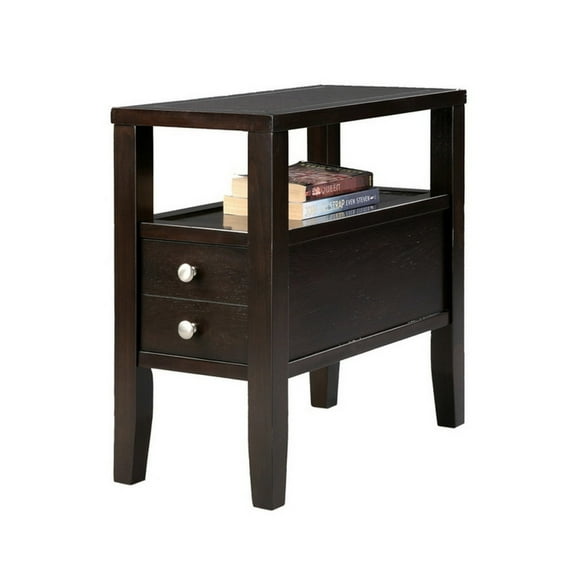 24" Composite Wood Side Table / Game Room Accessory / Dark Finish