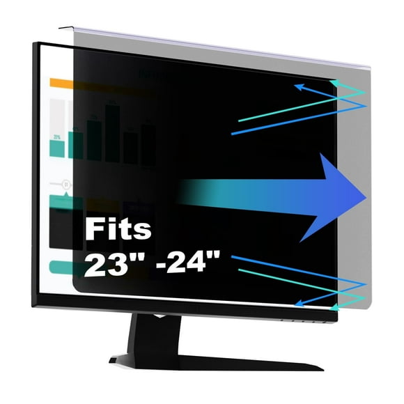 24" Computer Privacy Screen Filter for 16:9 Monitor, Hanging Type Anti Blue Light Glare Filter Desktop Monitor Privacy Film, Anti Scratch Privacy Screen Protector for 23, 23.6, 23.8 Inch Monitor