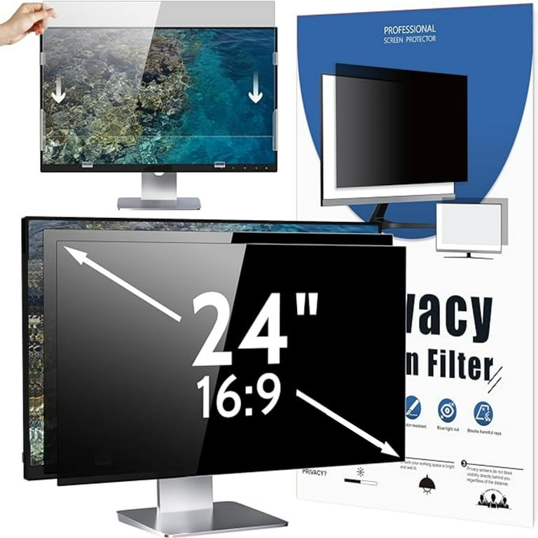 24"" Privacy Screen Filter for 16:9 Monitor, Anti-Glare, Anti