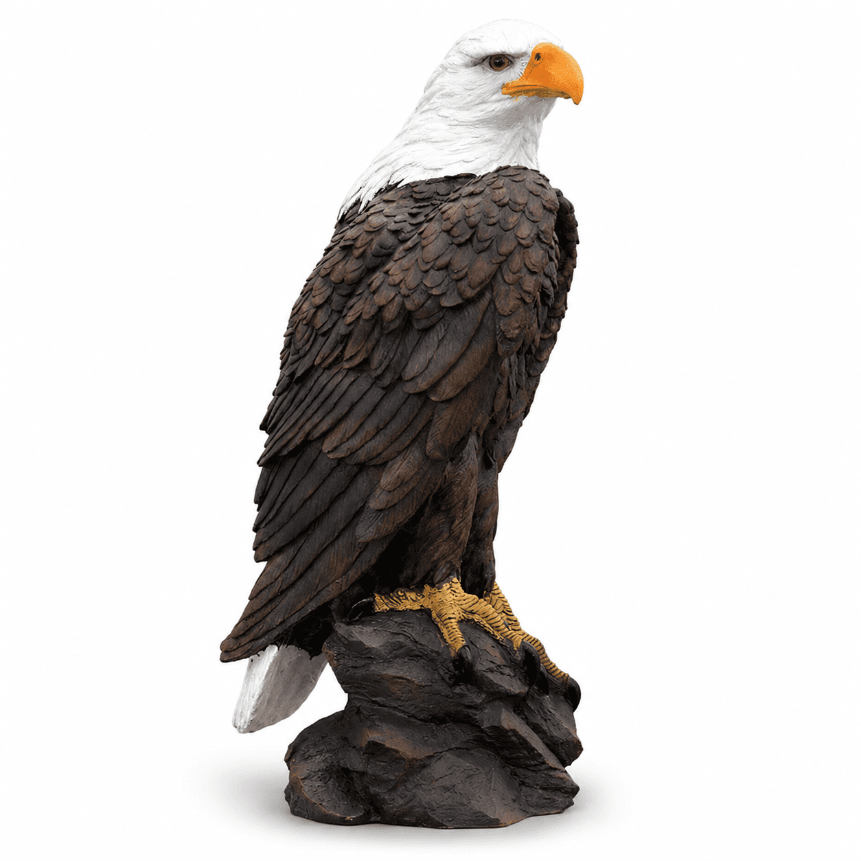 Ur Home Decor LLC 24" Solid Concrete Bald Eagle Garden Statue, 70 lb Outdoor Patriotic Yard Decor