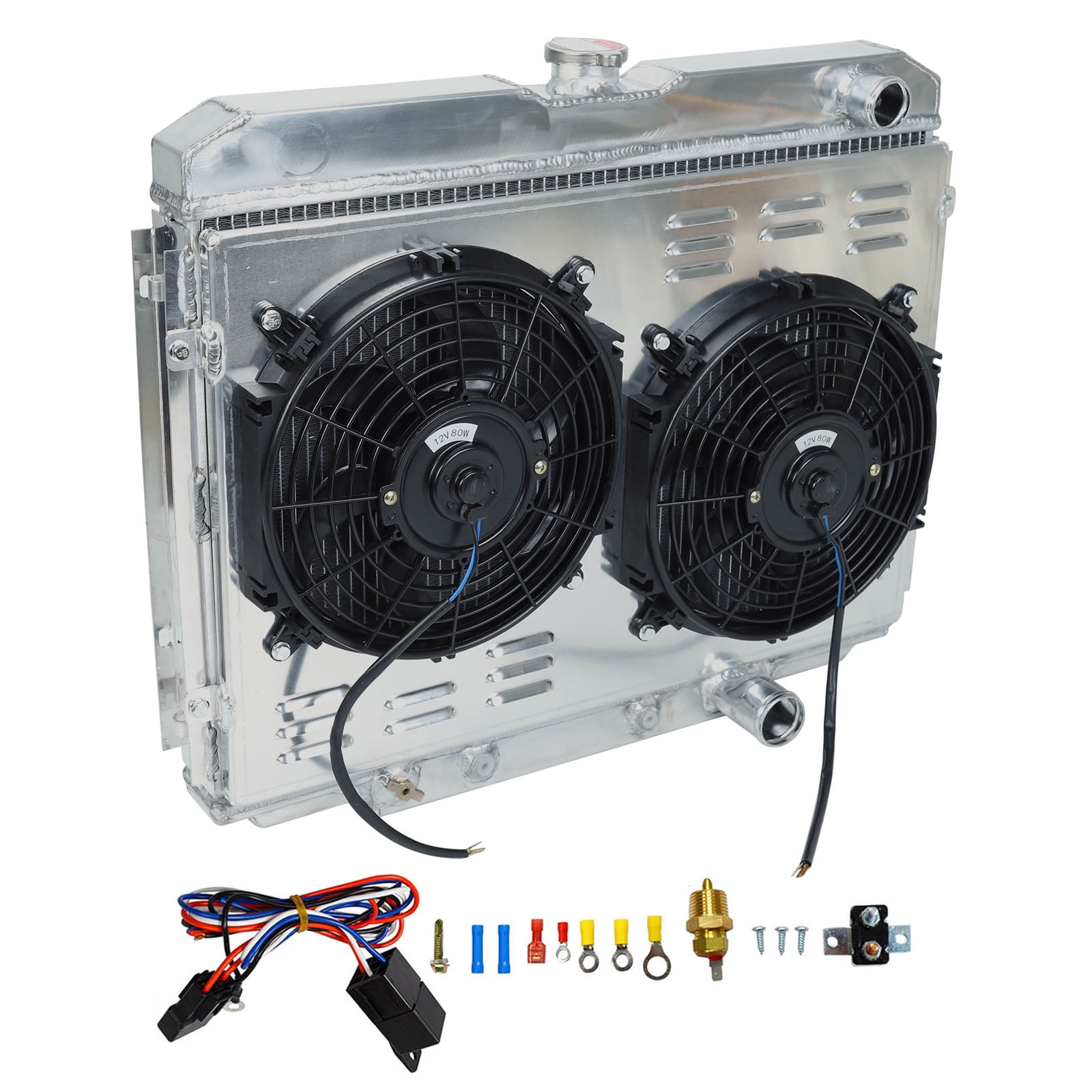 Dual Radiator Cooling Fan Motor Shroud For 2002-2006 Mazda MPV Van - Complete Assembly With 10-Year Warranty