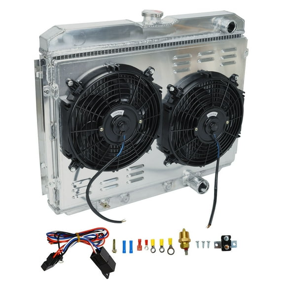 24" Core 3 Row Radiator Shroud Fan For 1967-1970 Ford Mustang Mercury Cougar CC338