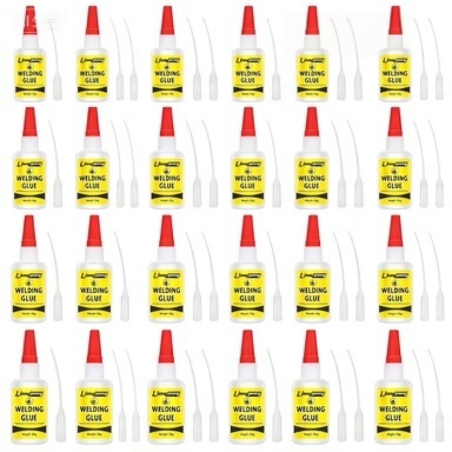 24 Count 50ml Welding High Strength Oily Glue, Universal Soldering Flux Super Glue, Clear Strong Adhesive for Plastic, Wood, Ceramics and Metal Bonding