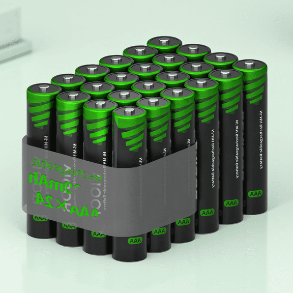 24 Count AAA Rechargeable , 1100mAh 1.2V NiMH, Low Self-Discharge, Up to 1500 Recharge Cycles