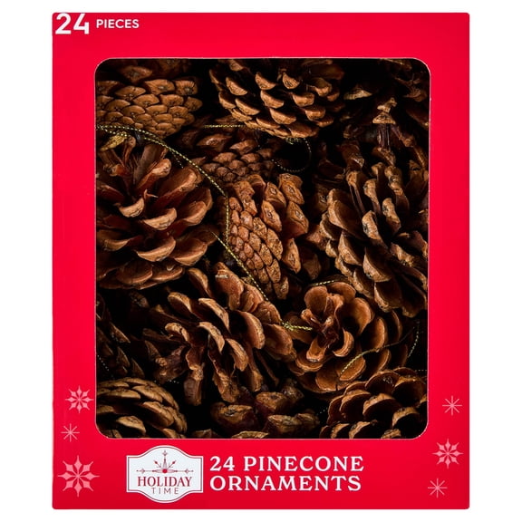 24-Count Brown Pinecone Christmas Ornaments, by Holiday Time