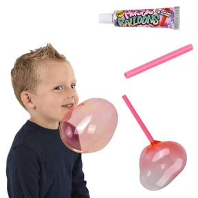 24-Count Bubble Balloon, Kids Super Elastic Bubble Balloons, Blow Up Balloons with Straw, Plastic Bubbles Toys, Bubble Tube Party Favors and Gifts Fidget 2oz, (24-Pack) VT1