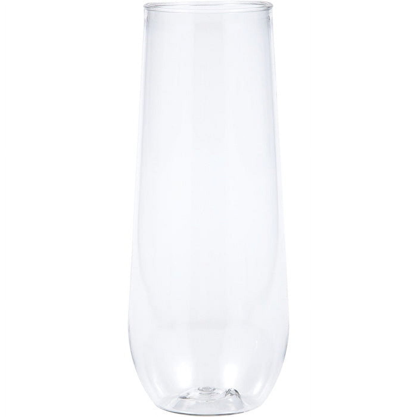 24/Case Bulk Clear 9 oz Plastic Stemless Champagne Flutes