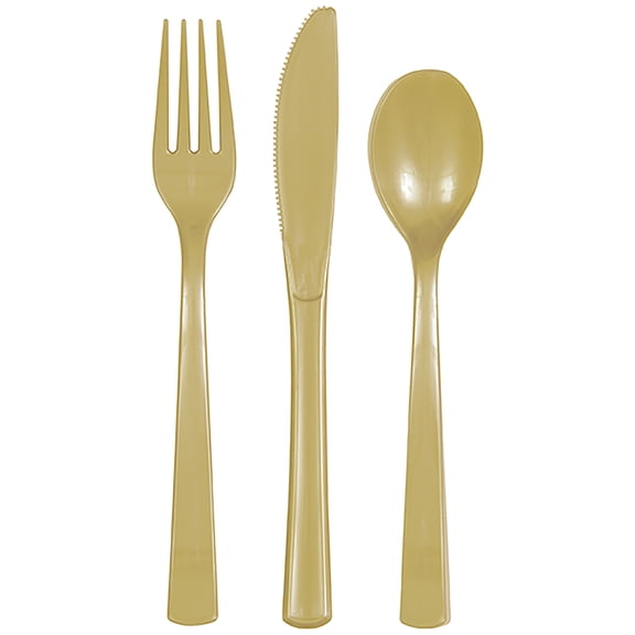 24 Count Gold Disposable Plastic Forks by Way To Celebrate