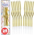 24 Count Gold Spiral Metallic Birthday Candles, Cake Candles, Birthday ...