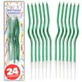 thumbnail image 1 of 24 Count Green Spiral Metallic Birthday Candles, Cake Candles, Birthday Parties, Wedding Party, Spiral Candles, Gold Birthday Candles, 1 of 8