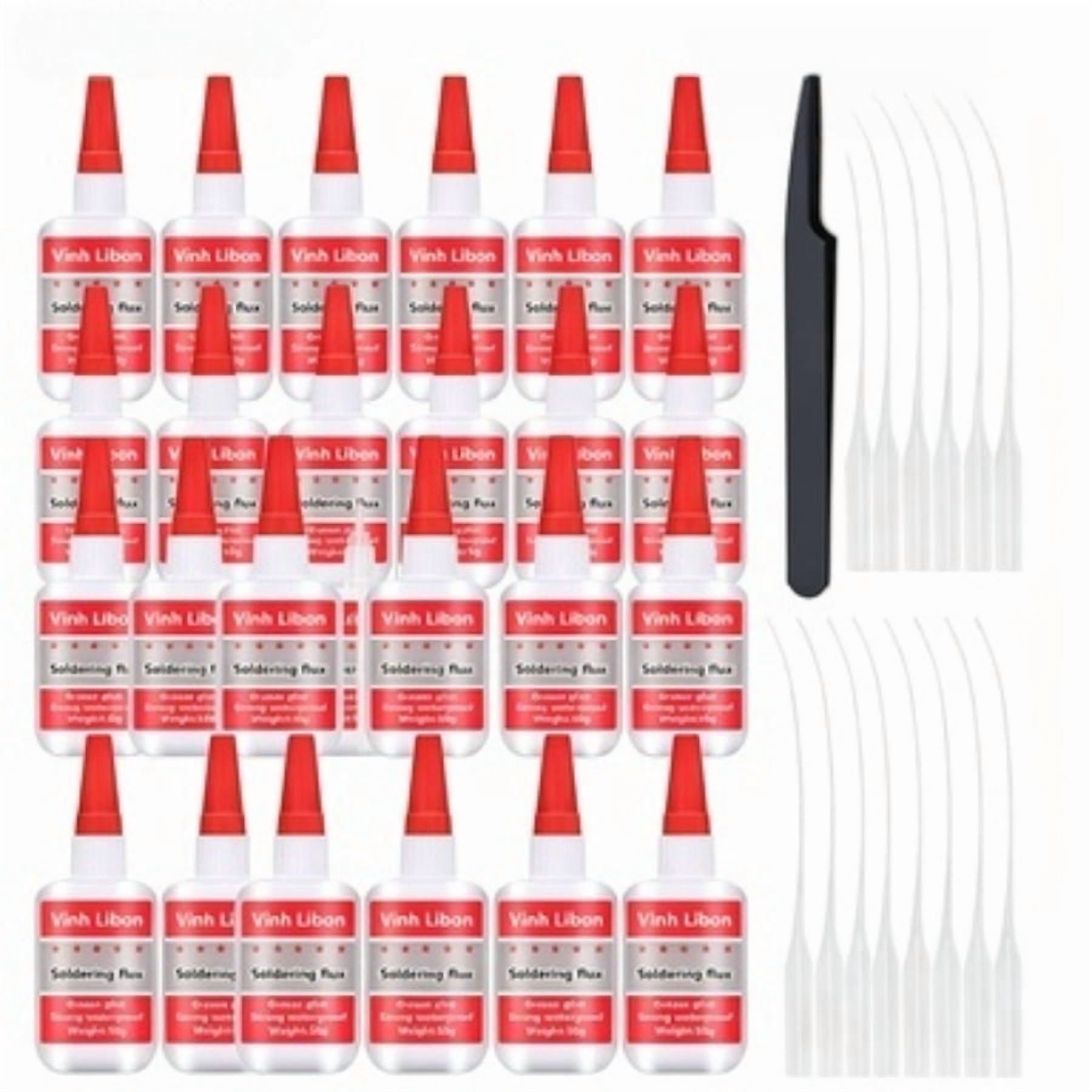 24 Count High Strength Oily Welding Adhesive Glue Set, 1.69oz Each Universal Super Bond Glue, Quick Dry Waterproof Craft Glue for Daily Multi-Surface Use