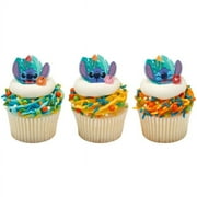 24 Count - Lilo and Stitch Ohana Energy Cupcake Topper Rings and Party Favors