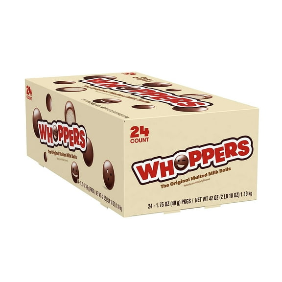 24 Count Pack - Milk Chocolate WHOPPERS, 1.75 oz Each