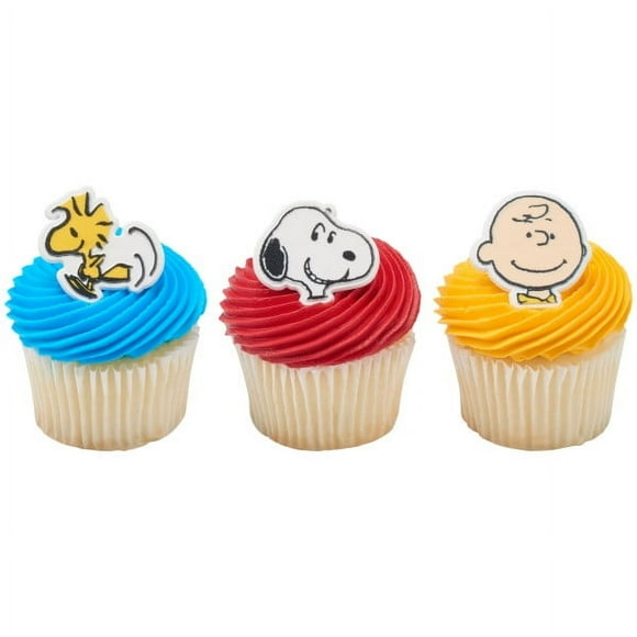 24 Count - Peanuts Character Cupcake Topper Rings