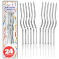 thumbnail image 1 of 24 Count Silver Spiral Metallic Birthday Candles, Cake Candles, Birthday Parties, Wedding Party, Spiral Candles, Gold Birthday Candles, 1 of 8