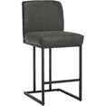 thumbnail image 1 of 24" Counter Height Bar Stools Set of 1,Modern PU Leather Counter Stool Chairs with Full Back&Metal Frame for Kitchen Island,Grey, 1 of 8